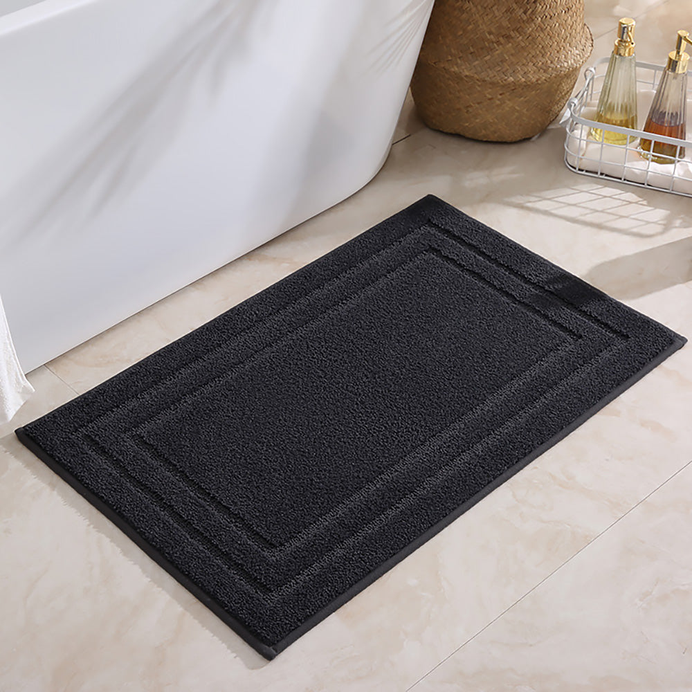 バスマット 風呂 マット 速乾 吸水 防カビ バスマッお風呂場 トイレ スマート おすすめ ソフト 足拭き 洗面所 マット 大判 浴室 玄関 人気 タオル地 足洗 浴室用 キッチンマット 二重層の長方形の線 水切れ 良い 滑り防止 抗菌 40x60CM