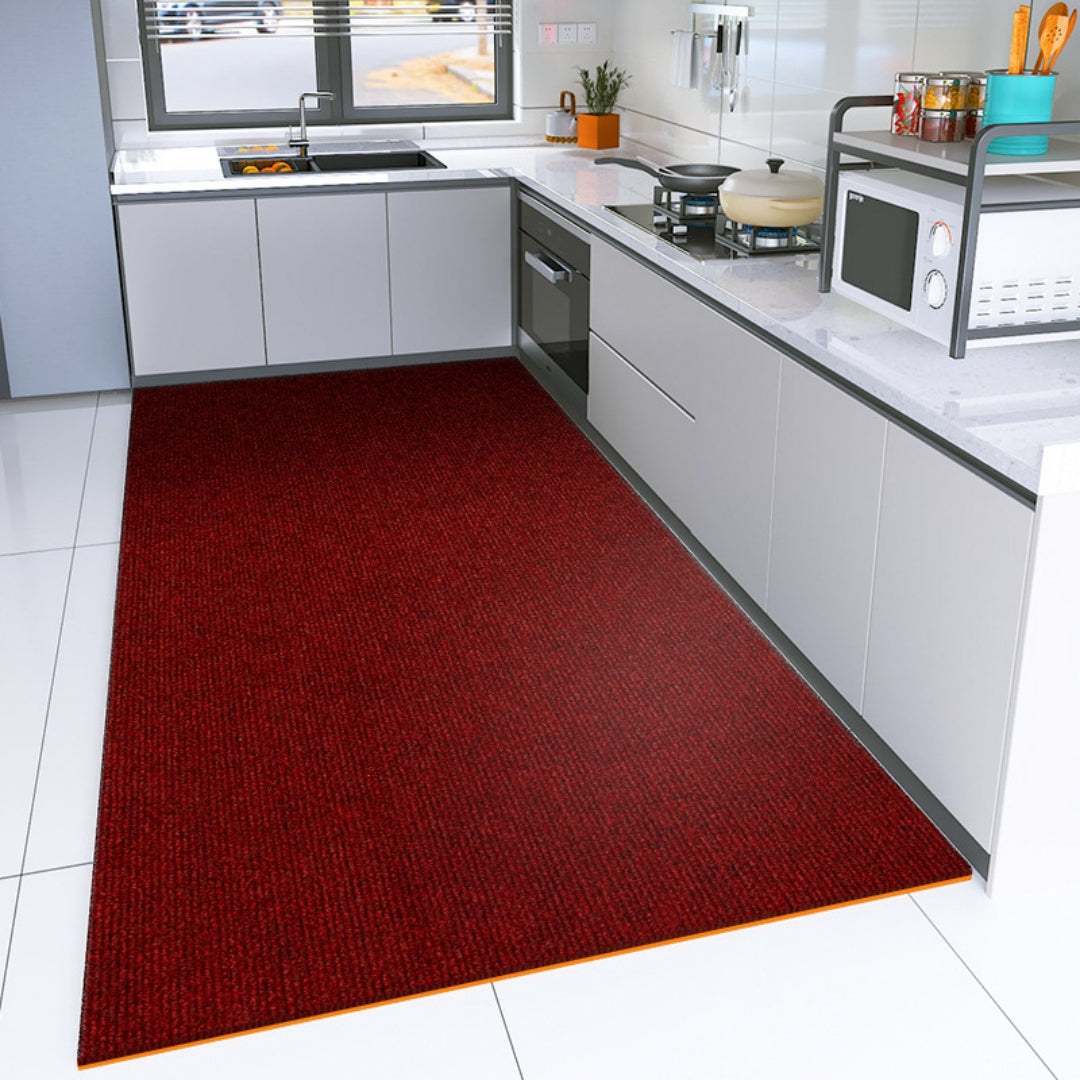 キッチンマット 洗える 防音滑り止め ロング TPR廊下カーペット おしゃれ 無地 純色 じゅうたん 廊下マット 転倒防止 廊下のカーペットロング フローリング 床暖房対応 冷え対策 丸洗い