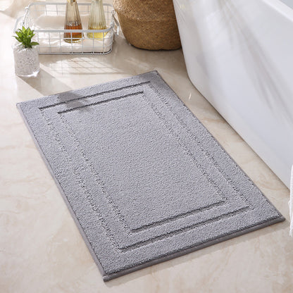 バスマット 風呂 マット 速乾 吸水 防カビ バスマッお風呂場 トイレ スマート おすすめ ソフト 足拭き 洗面所 マット 大判 浴室 玄関 人気 タオル地 足洗 浴室用 キッチンマット 二重層の長方形の線 水切れ 良い 滑り防止 抗菌 40x60CM