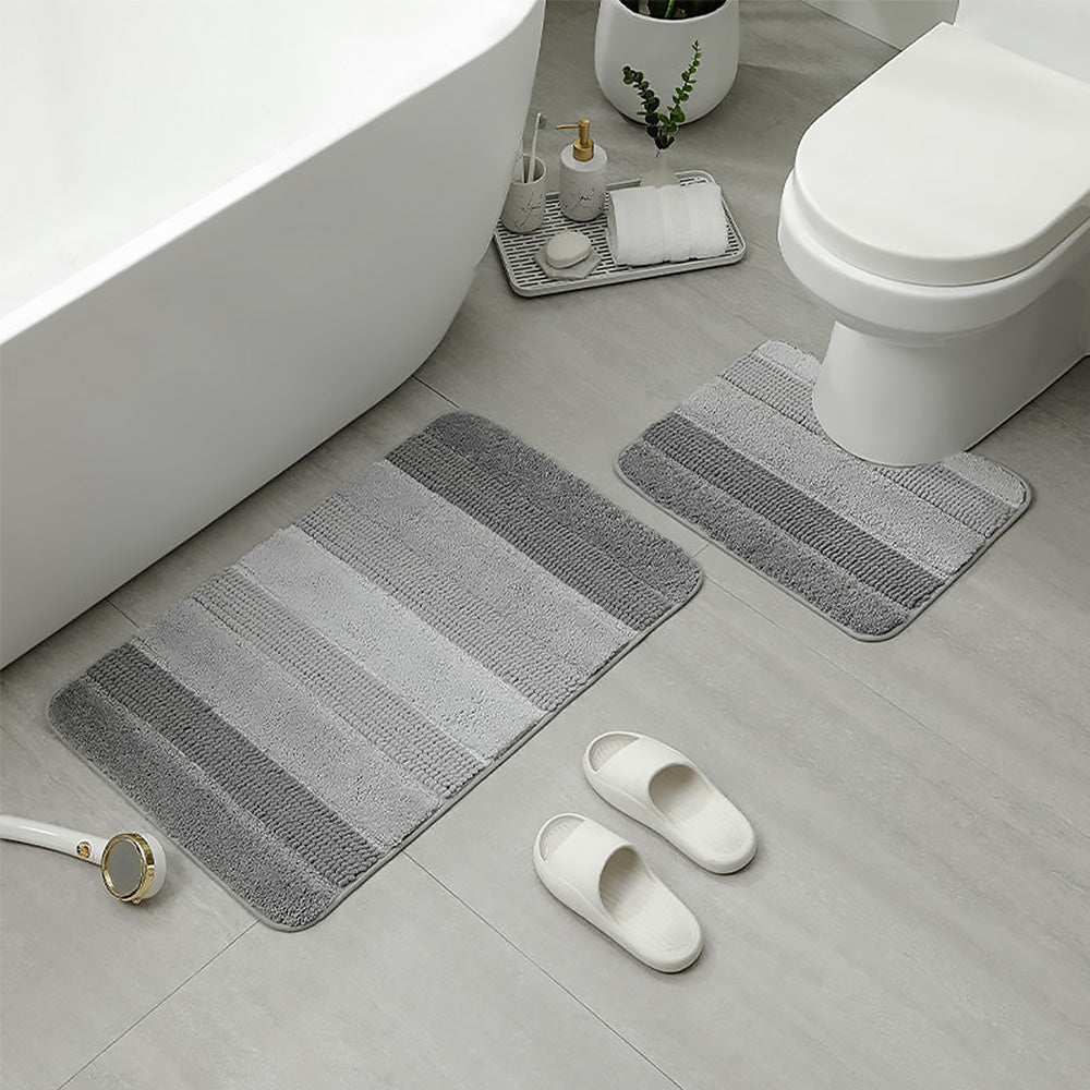バスマット 風呂 マット 速乾 吸水 パイル 混合 ストライプ グラデーション トイレマット バスルームマット 水切れ 滑り防止 抗菌 防カビ バスマッお風呂場 トイレ スマート おすすめ ソフト 大判 浴室 玄関 タオル地 足洗 浴室用 キッチンマット 足拭き 洗面所 マット