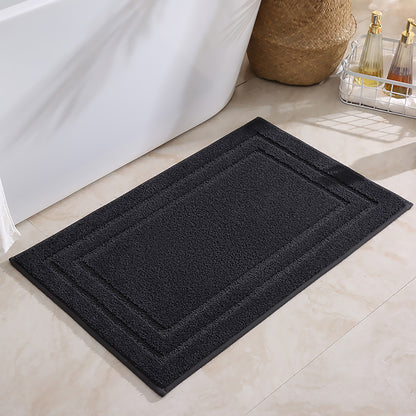 バスマット 風呂 マット 速乾 吸水 防カビ バスマッお風呂場 トイレ スマート おすすめ ソフト 足拭き 洗面所 マット 大判 浴室 玄関 人気 タオル地 足洗 浴室用 キッチンマット 二重層の長方形の線 水切れ 良い 滑り防止 抗菌 40x60CM
