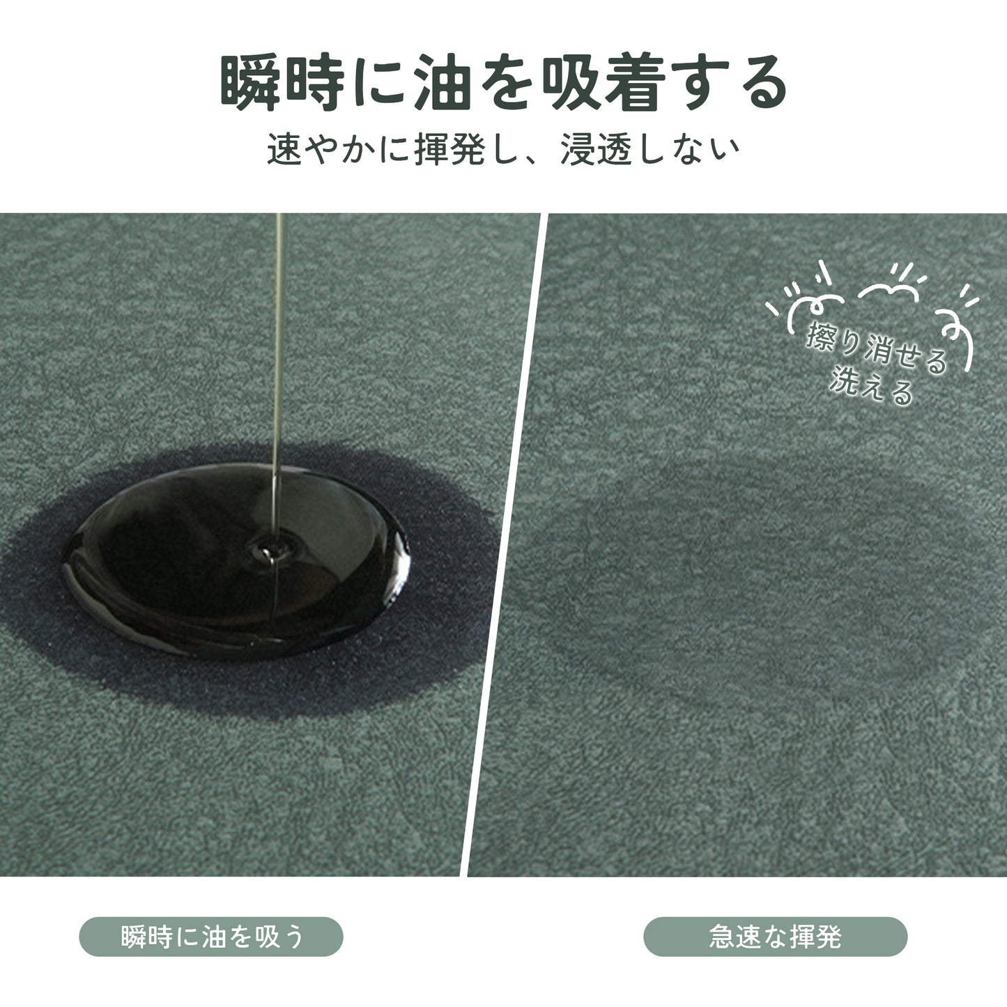 珪藻土 キッチンマット クッションマット 抗菌防臭 おしゃれ フロアマット キッチン・洗面所対応 kitchen mat 吸水 速乾｜拭ける・洗える 防水 台所マット 滑り止め