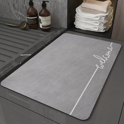 珪藻土 バスマット 速乾 吸水力2倍 硅藻泥 マット Welcome 玄関 大きい ラージ サイズ 軽量 薄い 滑り防止 抗菌 防カビ 足拭きマット  アルファベット 風呂 マット 浴室  40x60CM