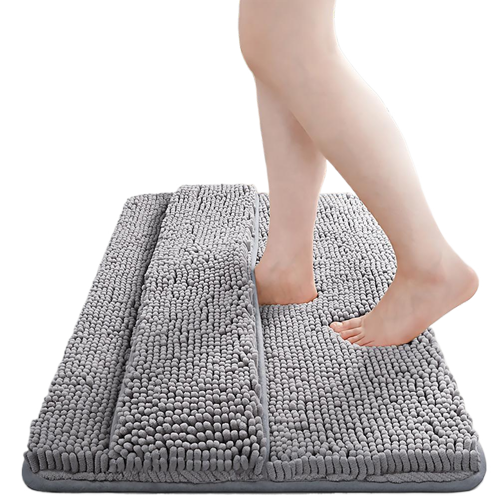 バスマット 風呂 マット シェニール 速乾【1秒吸水】 二重層 浴室用 マット 防音 敷きマット 足拭き 洗面所 マット 大判 浴室 足の甲を拭くことができます 滑り防止 抗菌 防カビ バスマッお風呂場 足洗 40x60CM