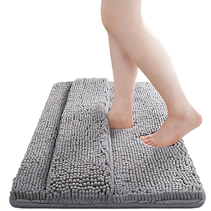 バスマット 風呂 マット シェニール 速乾【1秒吸水】 二重層 浴室用 マット 防音 敷きマット 足拭き 洗面所 マット 大判 浴室 足の甲を拭くことができます 滑り防止 抗菌 防カビ バスマッお風呂場 足洗 40x60CM