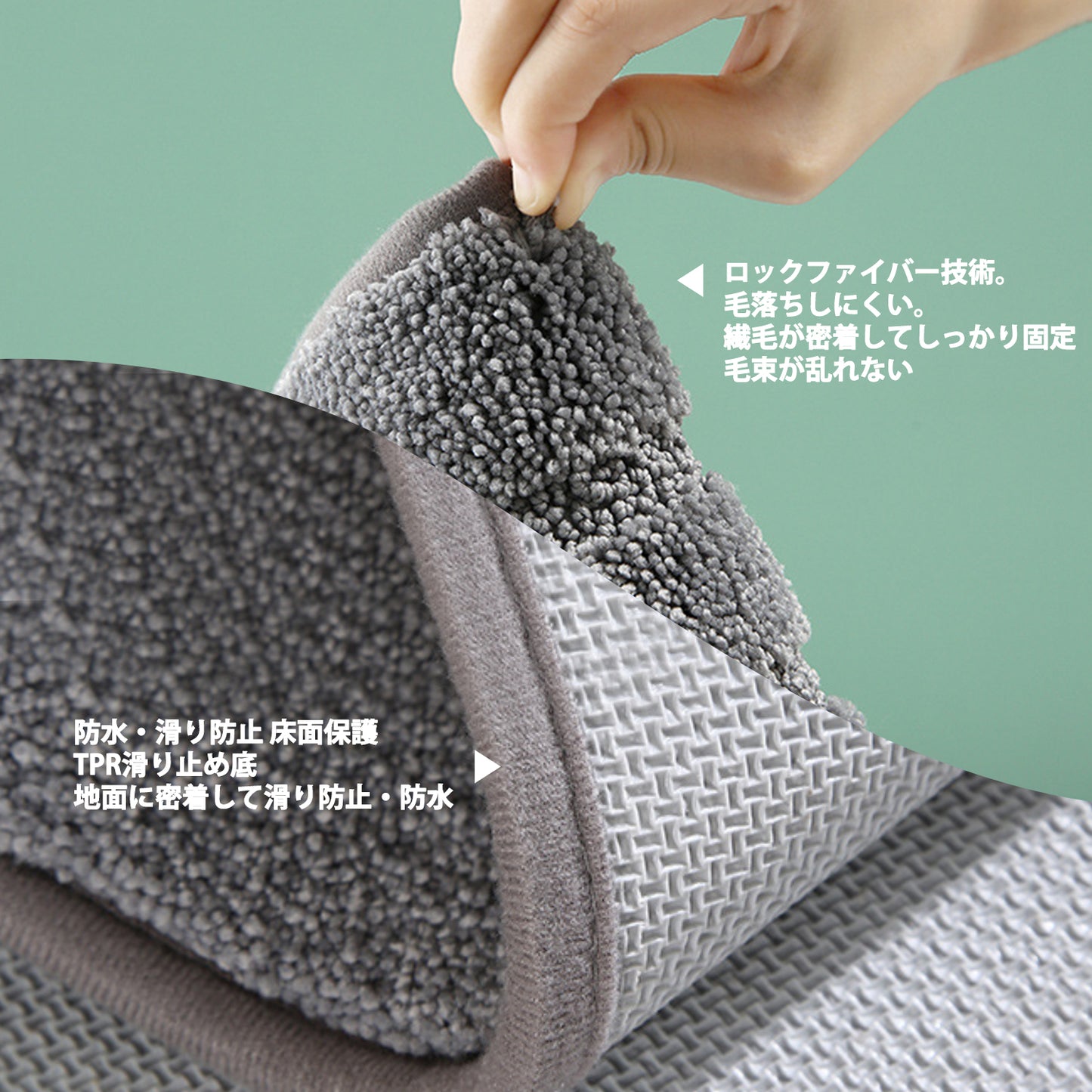 バスマット 風呂 マット 速乾 吸水 防カビ バスマッお風呂場 トイレ スマート おすすめ ソフト 足拭き 洗面所 マット 大判 浴室 玄関 人気 タオル地 足洗 浴室用 キッチンマット 二重層の長方形の線 水切れ 良い 滑り防止 抗菌 40x60CM