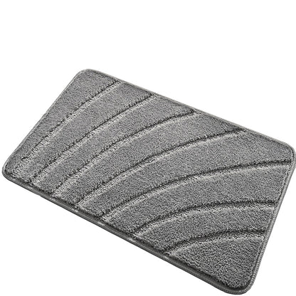 バスマット 速乾 風呂 マット 曲線のストライプ 水切れ 良い 滑り防止 抗菌 防カビ 洗濯機 弧状の縞模様 柔らか ソフト 足拭き 洗面所 マット 大判 浴室 玄関 速乾 吸水 40cm*60cm