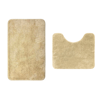 トイレマット バスマット 2点セット ふかふか モダン マイクロファイバー お手洗い トイレ床マット 敷物 洗える カーペット ロング おしゃれ 速乾 吸水 人気 北欧 滑り止め付き