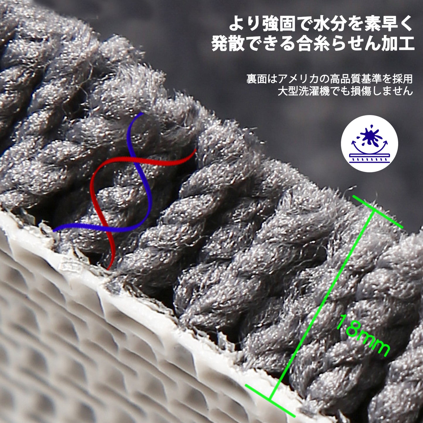 バスマット 風呂 マット 速乾 吸水 防カビ バスマッお風呂場 トイレ スマート おすすめ ソフト 足拭き 洗面所 マット 大判 浴室 玄関 人気 タオル地 足洗 浴室用 キッチンマット 二重層の長方形の線 水切れ 良い 滑り防止 抗菌 40x60CM