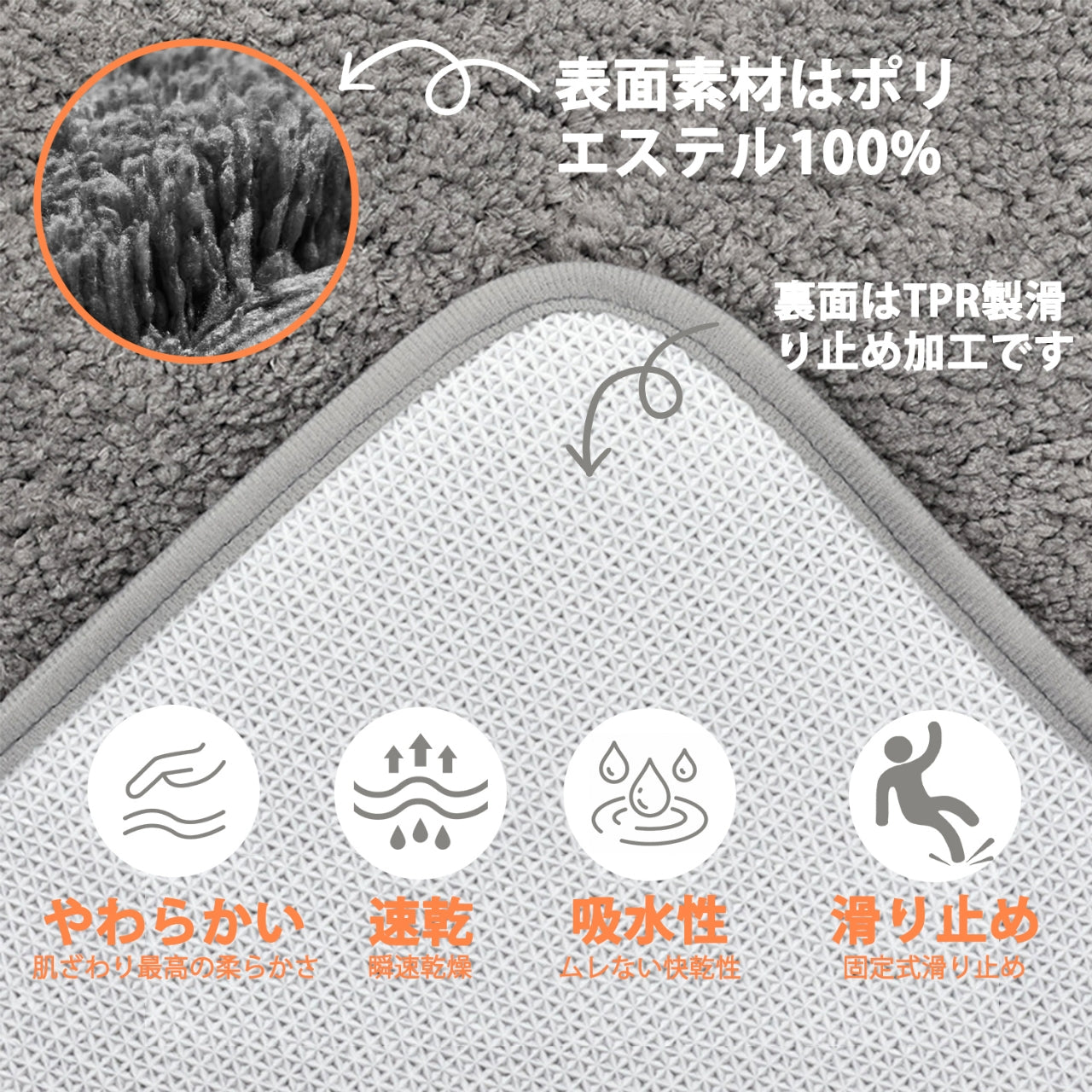 トイレマット 洗える 速乾 おしゃれ 吸水 北欧 人気 ふかふか 滑り止め付き モダン 洗面所 マイクロファイバー お手洗い トイレ床マット カーペット 敷物