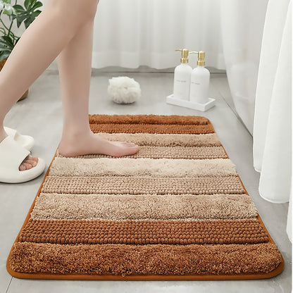 バスマット 風呂 マット 速乾 吸水 パイル 混合 ストライプ グラデーション トイレマット バスルームマット 水切れ 滑り防止 抗菌 防カビ バスマッお風呂場 トイレ スマート おすすめ ソフト 大判 浴室 玄関 タオル地 足洗 浴室用 キッチンマット 足拭き 洗面所 マット