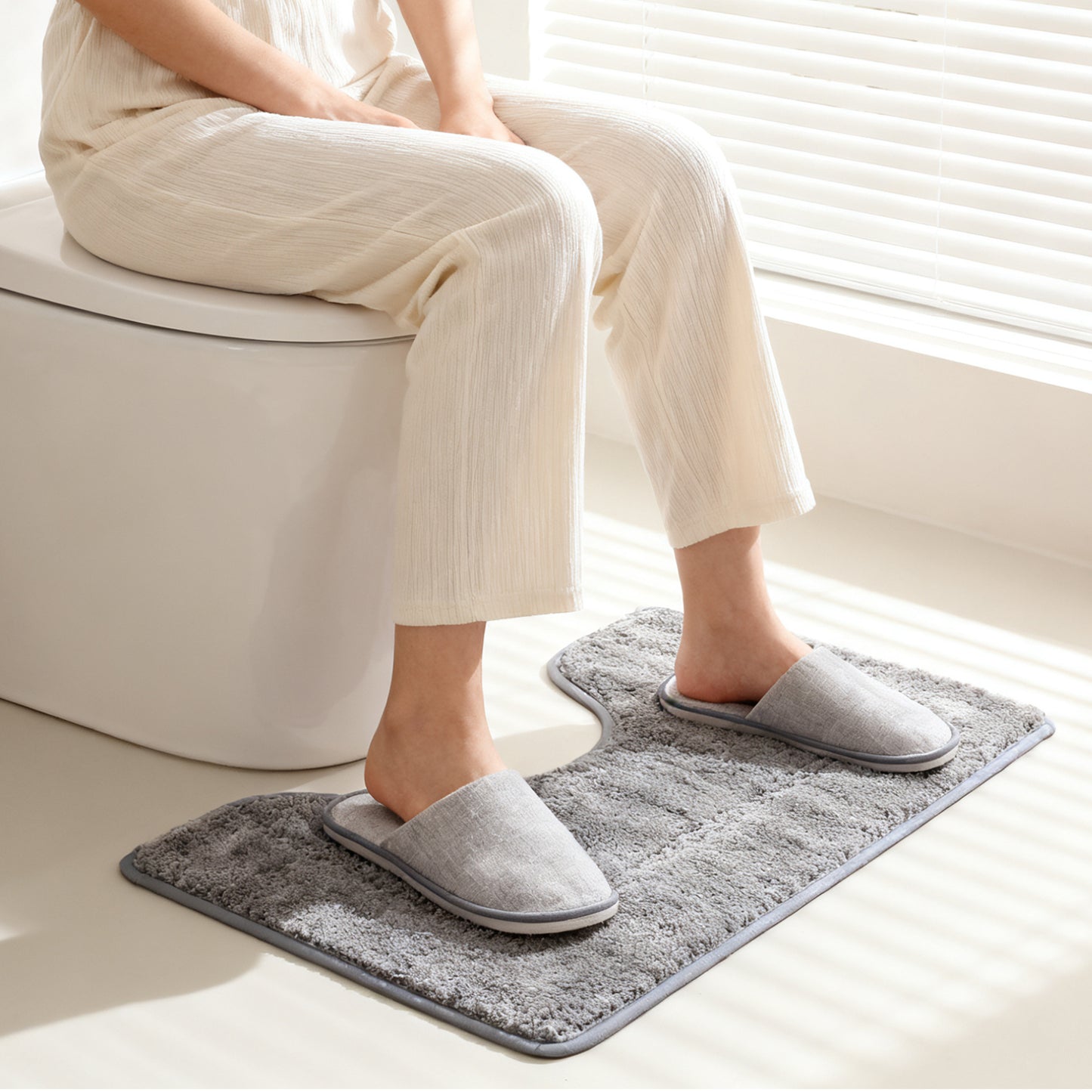 トイレマット U Mat 洗える 速乾 吸水力 人気 北欧 おしゃれ ふかふか 足拭 滑り防止 モダン 敷物 お手洗い マイクロファイバー カーペット トイレ床マット お風呂用品