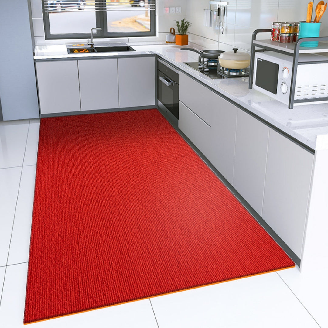 キッチンマット 洗える 防音滑り止め ロング TPR廊下カーペット おしゃれ 無地 純色 じゅうたん 廊下マット 転倒防止 廊下のカーペットロング フローリング 床暖房対応 冷え対策 丸洗い