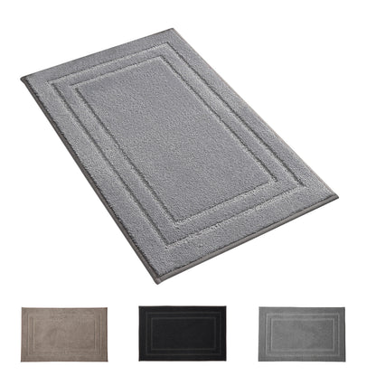 バスマット 風呂 マット 速乾 吸水 防カビ バスマッお風呂場 トイレ スマート おすすめ ソフト 足拭き 洗面所 マット 大判 浴室 玄関 人気 タオル地 足洗 浴室用 キッチンマット 二重層の長方形の線 水切れ 良い 滑り防止 抗菌 40x60CM