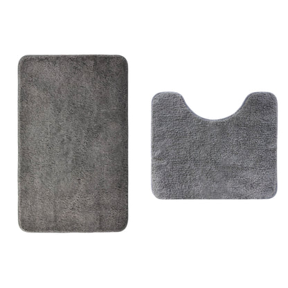 トイレマット バスマット 2点セット ふかふか モダン マイクロファイバー お手洗い トイレ床マット 敷物 洗える カーペット ロング おしゃれ 速乾 吸水 人気 北欧 滑り止め付き