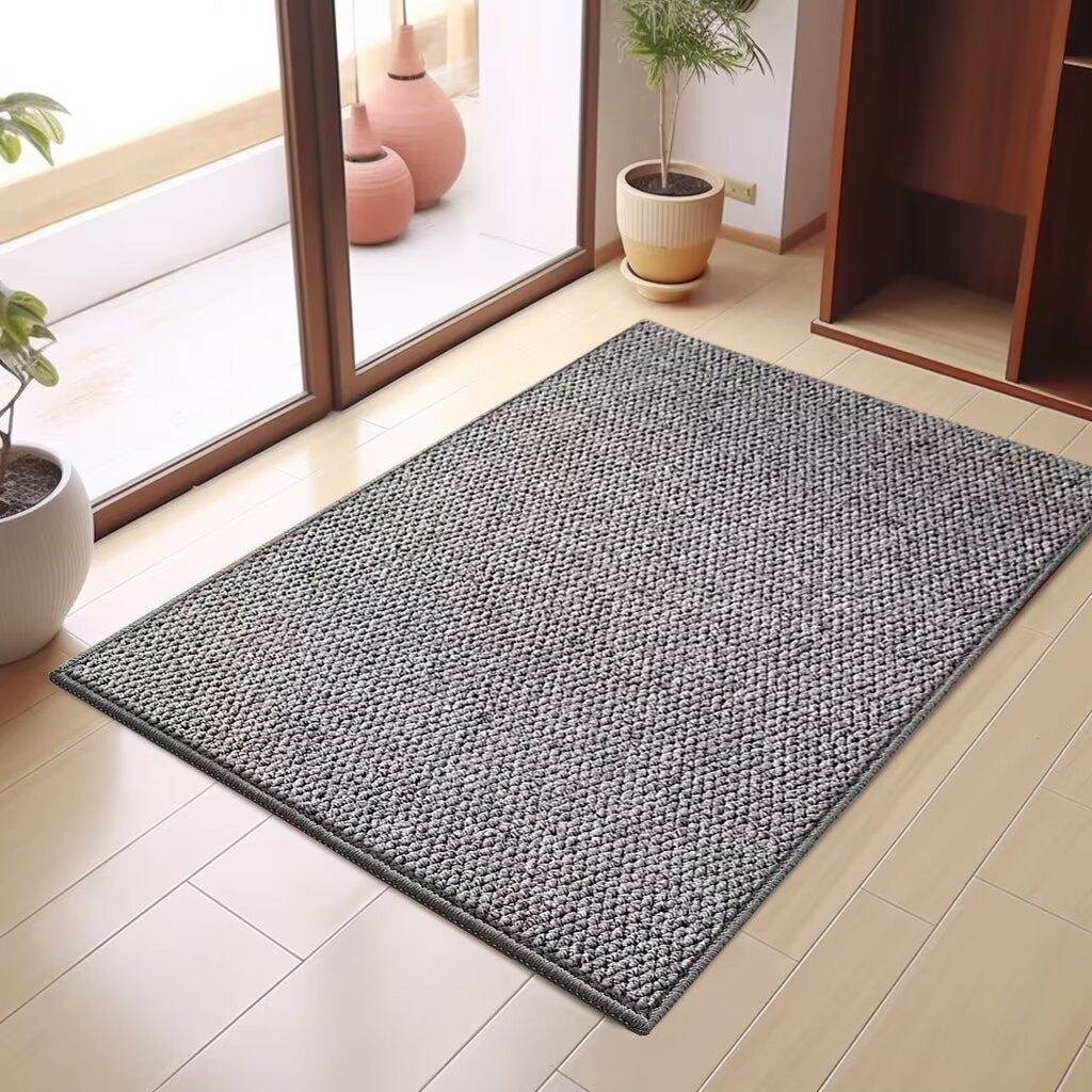 玄関マット 室内 泥落とし 厚み約0.5cm 無地 模造サイザル麻絨毯 速乾 超吸水 洗える 滑り止め 低反発ラグ 衝撃緩和 おしゃれ  シンプル エレガント 耐久性 お手入れ簡単 防カビ 防臭  洗面所 マット 洗濯 台所 脱衣場 キッチン