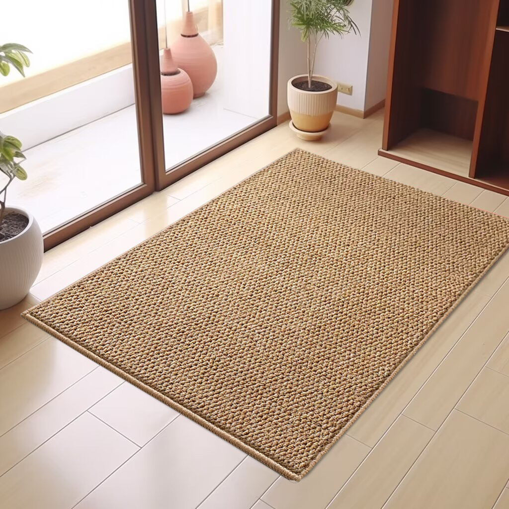 玄関マット 室内 泥落とし 厚み約0.5cm 無地 模造サイザル麻絨毯 速乾 超吸水 洗える 滑り止め 低反発ラグ 衝撃緩和 おしゃれ  シンプル エレガント 耐久性 お手入れ簡単 防カビ 防臭  洗面所 マット 洗濯 台所 脱衣場 キッチン