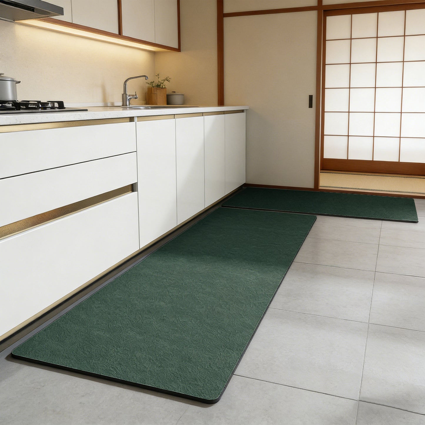 珪藻土 キッチンマット クッションマット 抗菌防臭 おしゃれ フロアマット キッチン・洗面所対応 kitchen mat 吸水 速乾｜拭ける・洗える 防水 台所マット 滑り止め