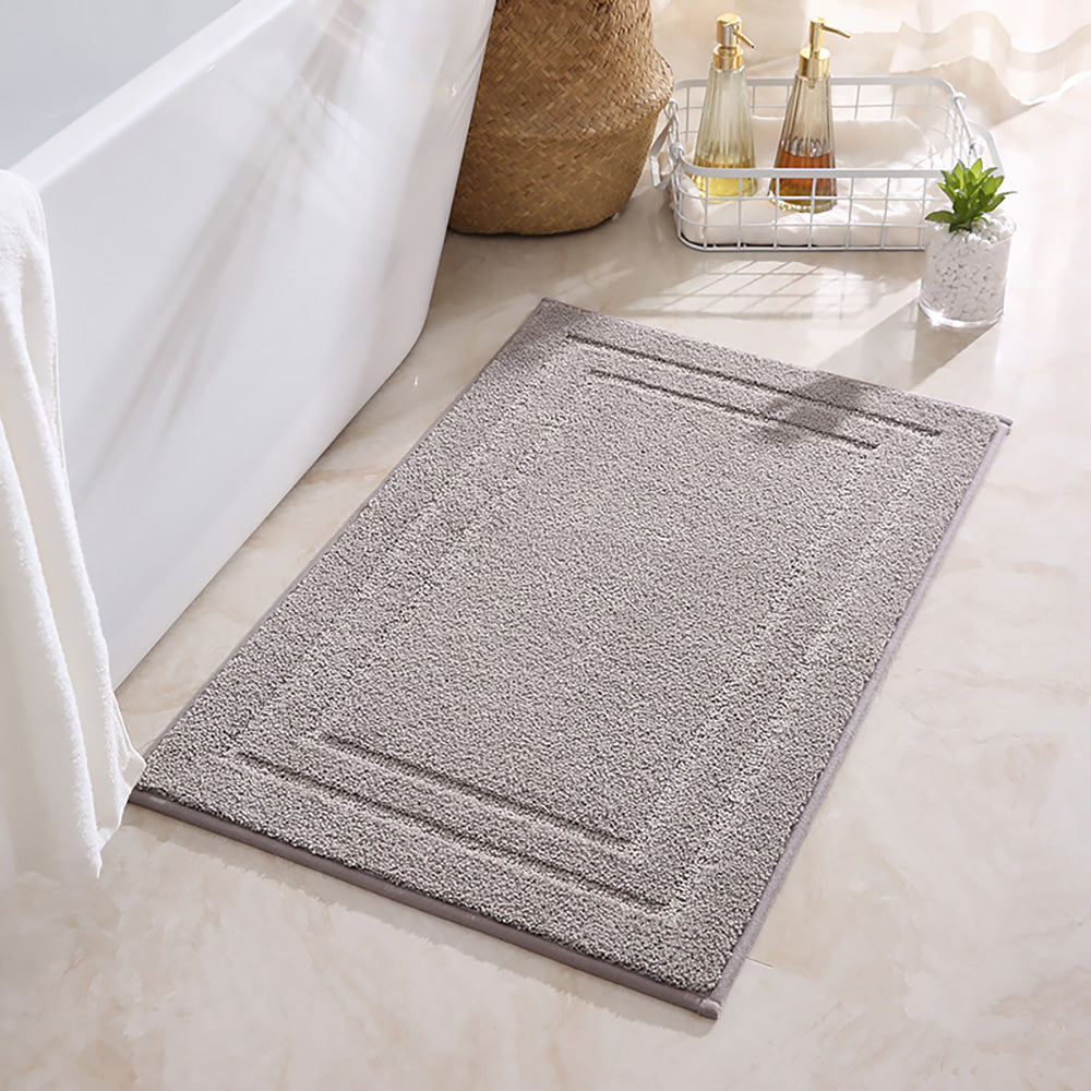 バスマット 風呂 マット 速乾 吸水 防カビ バスマッお風呂場 トイレ スマート おすすめ ソフト 足拭き 洗面所 マット 大判 浴室 玄関 人気 タオル地 足洗 浴室用 キッチンマット 二重層の長方形の線 水切れ 良い 滑り防止 抗菌 40x60CM