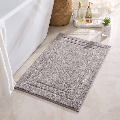 バスマット 風呂 マット 速乾 吸水 防カビ バスマッお風呂場 トイレ スマート おすすめ ソフト 足拭き 洗面所 マット 大判 浴室 玄関 人気 タオル地 足洗 浴室用 キッチンマット 二重層の長方形の線 水切れ 良い 滑り防止 抗菌 40x60CM