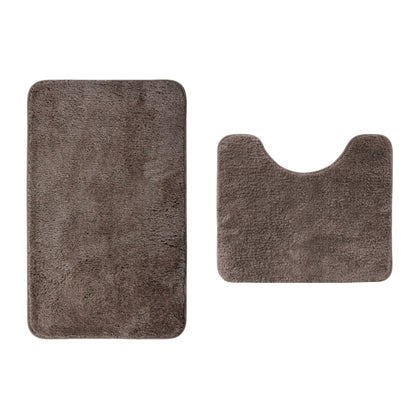 トイレマット バスマット 2点セット ふかふか モダン マイクロファイバー お手洗い トイレ床マット 敷物 洗える カーペット ロング おしゃれ 速乾 吸水 人気 北欧 滑り止め付き