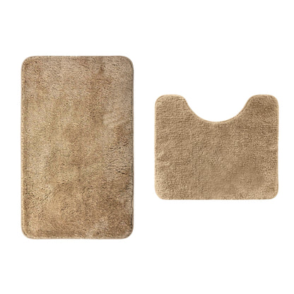 トイレマット バスマット 2点セット ふかふか モダン マイクロファイバー お手洗い トイレ床マット 敷物 洗える カーペット ロング おしゃれ 速乾 吸水 人気 北欧 滑り止め付き