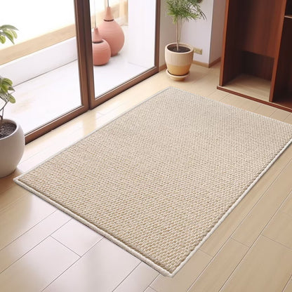 玄関マット 室内 泥落とし 厚み約0.5cm 無地 模造サイザル麻絨毯 速乾 超吸水 洗える 滑り止め 低反発ラグ 衝撃緩和 おしゃれ  シンプル エレガント 耐久性 お手入れ簡単 防カビ 防臭  洗面所 マット 洗濯 台所 脱衣場 キッチン