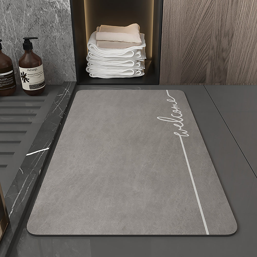 珪藻土 バスマット 速乾 吸水力2倍 硅藻泥 マット Welcome 玄関 大きい ラージ サイズ 軽量 薄い 滑り防止 抗菌 防カビ 足拭きマット  アルファベット 風呂 マット 浴室  40x60CM