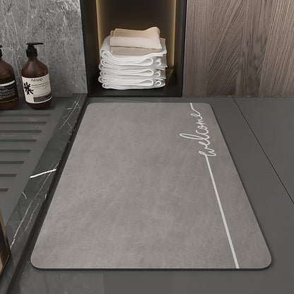 珪藻土 バスマット 速乾 吸水力2倍 硅藻泥 マット Welcome 玄関 大きい ラージ サイズ 軽量 薄い 滑り防止 抗菌 防カビ 足拭きマット  アルファベット 風呂 マット 浴室  40x60CM