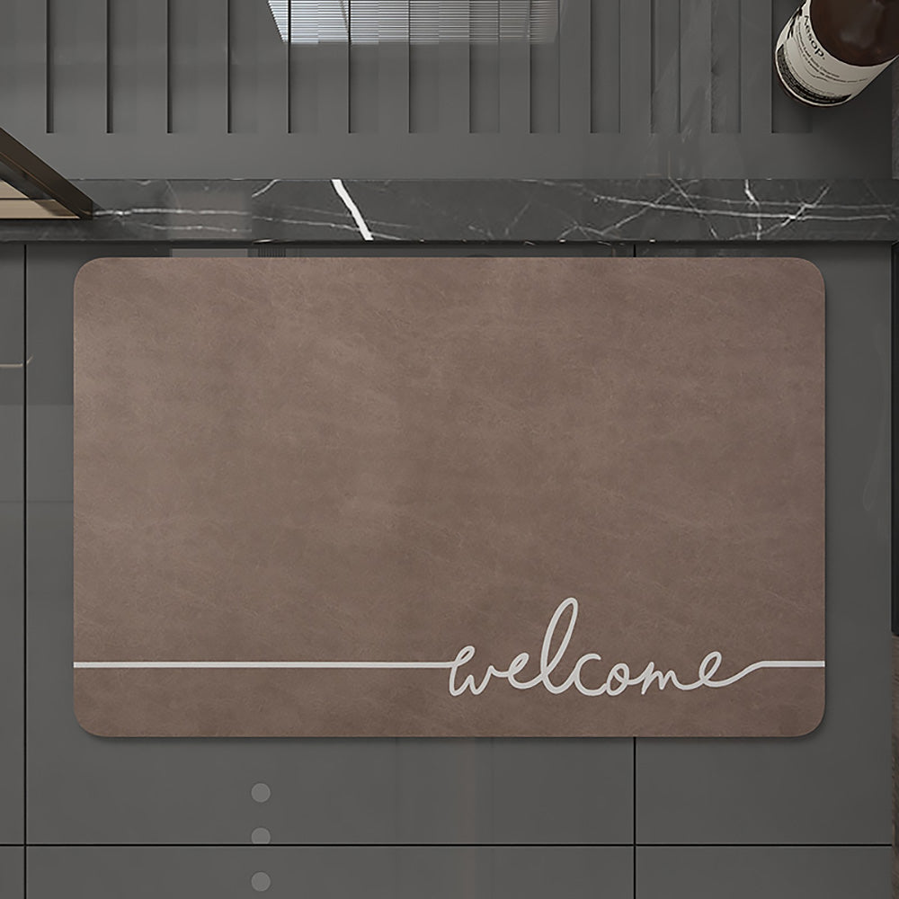 珪藻土 バスマット 速乾 吸水力2倍 硅藻泥 マット Welcome 玄関 大きい ラージ サイズ 軽量 薄い 滑り防止 抗菌 防カビ 足拭きマット  アルファベット 風呂 マット 浴室  40x60CM