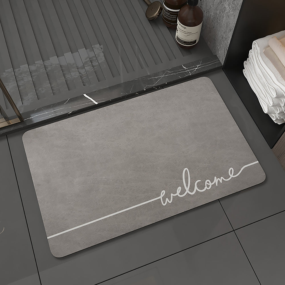 珪藻土 バスマット 速乾 吸水力2倍 硅藻泥 マット Welcome 玄関 大きい ラージ サイズ 軽量 薄い 滑り防止 抗菌 防カビ 足拭きマット  アルファベット 風呂 マット 浴室  40x60CM
