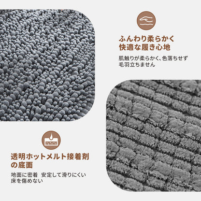 バスマット マット 風呂 浴室 玄関 シェニールロングヘア 速乾 吸水 吸水力 水切れ 良い 滑り防止 抗菌 防カビ おしゃれ マイクロファイバー お風呂マット 足洗いマット 洗面所 玄関 ドア 浴室